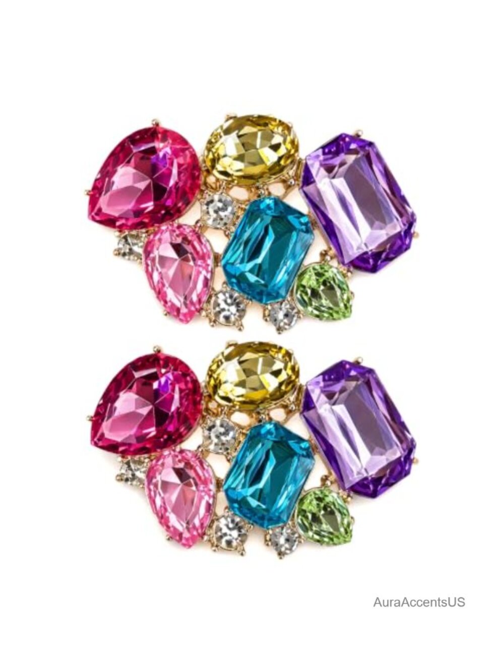 Crystal Rhinestone Shoe Clips Alloy Clip On Shoe Charms for Heels Pumps